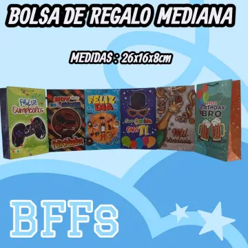 BOLSA DE REGALO BOND FULL COLOR TODA OCASION MEDIANA  X12 (HOMBRE)