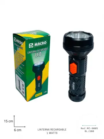 LINTERNA RECARGABLE 1 WATTS RF:MC9005