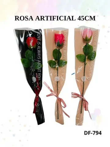 ROSA ARTIFICIAL CON EMPAQUE RF:DF-794