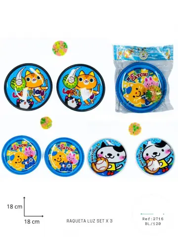 PLATILLOS CON PELOTA CON LUZ RF:2716