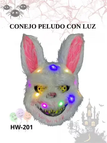 MASCARA CONEJO CON LUZ RF:HW-201