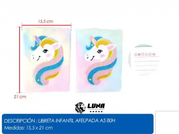 PT27906 LIBRETA INFANTIL AFELPADA UNICORNIO