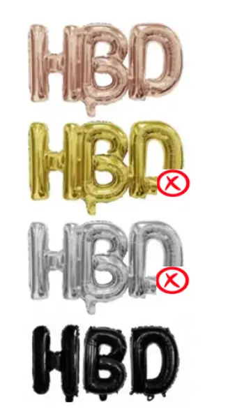 LETRERO HBD 16 PULGADAS