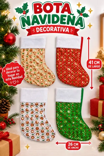 BOTA DECORATIVA NAVIDEÑA 41X26 CM RF:W2595
