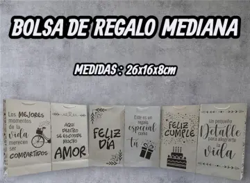 BOLSA DE REGALO KRAFT MEDIANA MENSAJES  X12