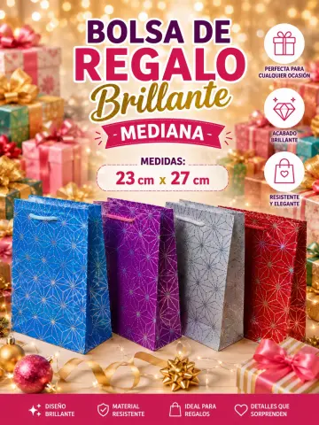 BOLSA DE REGALO BRILLANTE MEDIANA  RF:PT26927