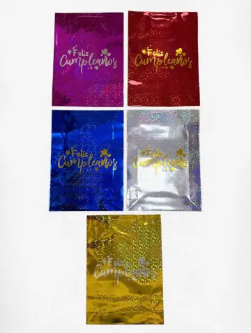 BOLSA DE REGALO FELIZ CUMPLEAÑOS HOLOGRAFICA GRANDE 32X45 CM RF- PARTY ON 1276