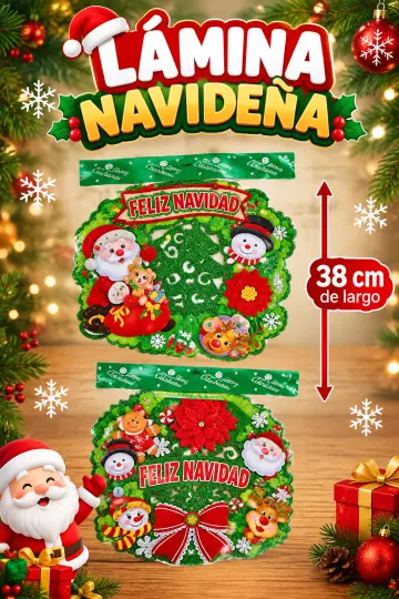 LAMINA NAVIDEÑA 38X38 CM RF:HG25-556