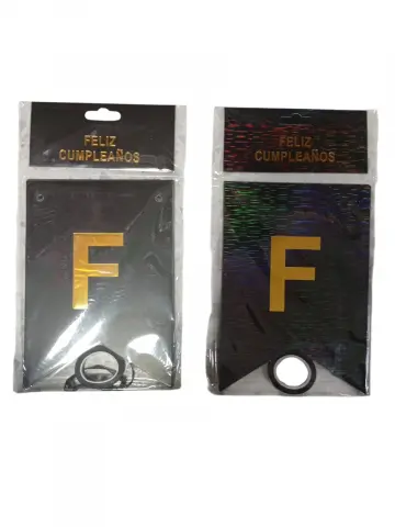 BANDERIN NEGRO FELIZ CUMPLEAÑOS