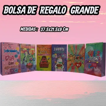 BOLSA DE REGALO BOND FULL COLOR TODA OCASION GRANDE   X12 (DAMA)