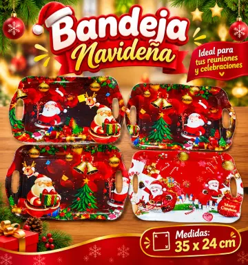 BANDEJA NAVIDEÑA 35X24 CM RF:S4351