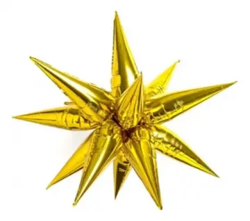 GLOBO METALIZADO ESTRELLA 12 PUNTAS DORADO