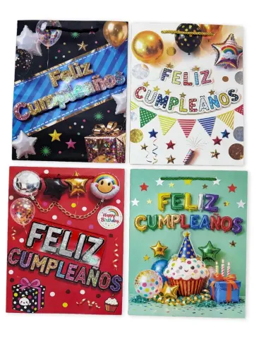 BOLSA DE REGALO FELIZ CUMPLEAÑOS PEQUEÑA 18X23 CM RF- PARTY ON 1288