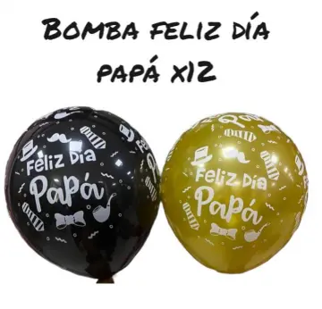 BOMBA R12 ESTAMPADA FELIZ DIA PAPA X12