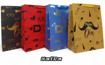 BOLSA DE REGALO FELIZ DIA  BIGOTE ESCARCHADA MEDIANA