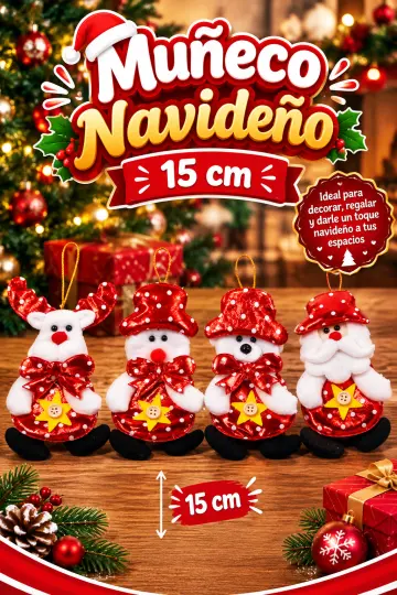 MUÑECO NAVIDEÑO SURTIDO 15CM RF:S2247