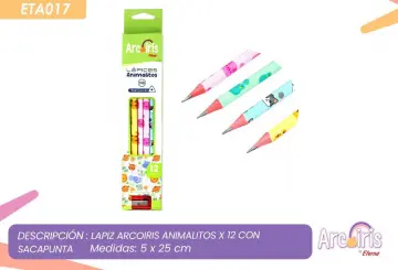 LAPIZ ARCOIRIS ANIMALITOS X12 CON SACAPUNTA RF:ETA017