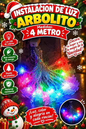 INSTALACIONA NAVIDEÑA ARBOLITO 20 BOMBILLOS 4 METROS RF:S3956
