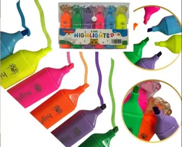 SET DE RESALTADORES X6 COLORES NEON HUELLITAS RF:X-806