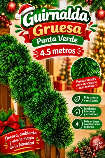GUIRNALDA GRUESA PUNTA VERDE 4.5 METROS RF:T288PG