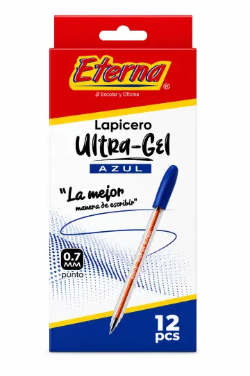 LAPICERO ULTRA GEL AZUL X12 RF:ET591