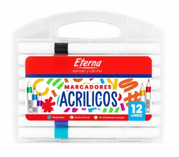 MARCADORES ACRILICOS DOBLE PUNTA X12 PEQUEÑO RF:ET1264