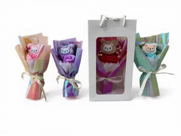 ROSA CON PELUCHE Y BOLSA 23 CM RF: PARTY ON 1016