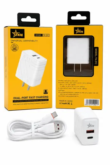 CARGADOR TIPO C CARGA RAPIDA RF:TK21C
