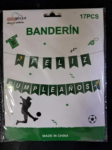 BANDERIN FELIZ CUMPLEAÑOS FUTBOL