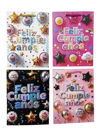 BOLSA DE REGALO FELIZ CUMPLEAÑOS PEQUEÑA 18X23 CM RF- PARTY ON 1303