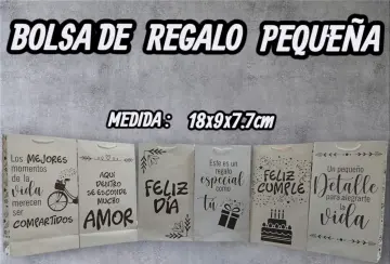 BOLSA DE REGALO KRAFT PEQUEÑA MENSAJES  X12