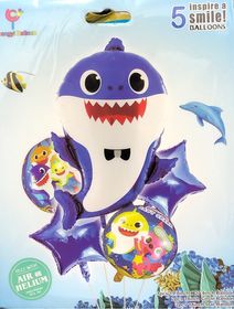 Buquet Baby Shark Azul x 5 pcs.