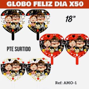 GLOBO ABUELOS CORAZON FELIZ DÍA 18 pulgadas metalizado