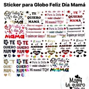 STIKER PARA GLOBO FELIZ DIA MAMA RF-DF257