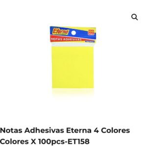 ET158 – NOTAS ADHESIVAS ETERNA 4 COLORES X 100 PC