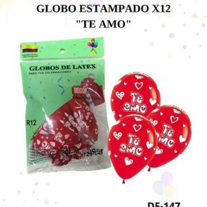 GLOBO x12 ESTAMPADO TE AMO REDONDA