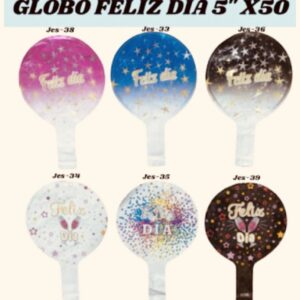 GLOBO REDONDO FELIZ DÍA METALIZADO 5 PULGADAS