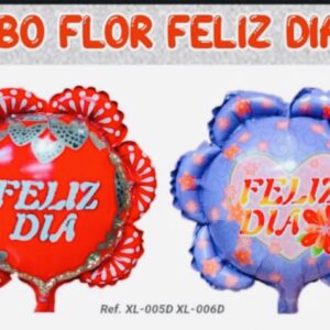 GLOBO FLOR FELIZ DÍA 18 PULGADAS METALIZADO