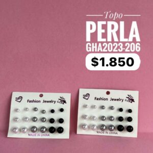 SET ARETES NEGRO, PLATA Y BLANCO X 12 PARES GHA2023-206