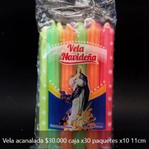 VELA ACANALADA CAJA X30 PAQUETES X10 UNIDADES 11CM