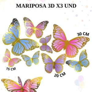 MARIPOSA GRANDE 3D x 3 UNID REF DF-719