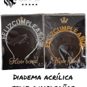DIADEMA ACRILICA FELIZ CUMPLEAÑOS RF:DF-771