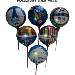 GLOBO METALIZADO 10″ FELIZ DIA PAPÁ CON PALO